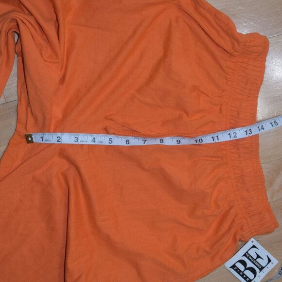 New! BASIC ESSENTIALS PETITE Women's Sz M Orange Pull On Stretch Waist Pants - Picture 5 of 7